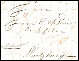 1791 "KÖLN.", Roter Schreibschrift-L1 Klar Auf Komplettem Faltbrief Nach Würzburg, Datiert 1791, Spuren ... - Autres & Non Classés