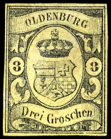 3 Gr Schwarz Auf Graugelb Tadellos Ungebraucht Und Allseits Vollrandig, Mi. 1300,--, Katalog: 8 *3 Gr Black On... - Oldenbourg