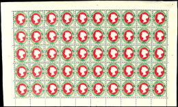 50 Pfg II. Auflage, Im Kompletten Postfrischen Bogen, Linker Bogenrand Links Unten Etwas Gekrumpelt, Dadurch Feld... - Héligoland