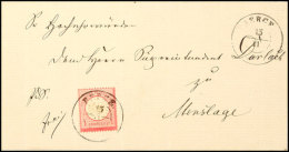 "Berge 15/11" Schwarzer DKr. Auf D.R. 1 Gr. Auf Brief Nach Menslage Mit Ank.-stpl., Katalog: D.R.19 BFHills 15... - Hanover