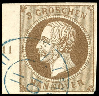 3 Gr. Mit Linkem Rand Und Reihenzähler "11", Pracht, Katalog: 19a O3 Gr. With Left Margin And Row Number... - Hanovre