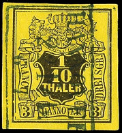 1/10 Thaler Gestempelt, Kabinettstück, 75,-, Katalog: 5 O1 / 10 Thaler Used, Extremely Fine Copy, 75,-,... - Hanovre