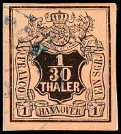 1/30 Thaler Auf Hellrötlichorange Tadellos Gestempelt, Kabinett, Gepr. Berger BPP, Mi. 65.-, Katalog: 3a... - Hanovre