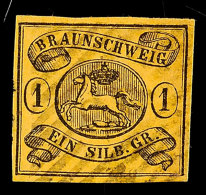 1 Sgr. Braungelb Gestempelt Pracht, Mi. 70.-, Katalog: 6b O1 Sgr. Brown Yellow Used Superb, Michel 70.-,... - Brunswick