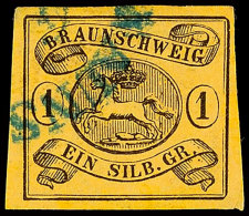 1 Sgr Mit Wasserzeichen Y Tadellos Gestempelt, Kabinett, Mi. 120.-, Katalog: 6aY O1 Sgr Watermarked Y Neat... - Brunswick