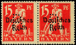 15 Pfg Mit Lochung "B", Waager. Paar, Tadellos Postfrisch, Fotokurzbefund Dr. Helbig BPP (2015) "einwandfrei", Mi.... - Otros & Sin Clasificación