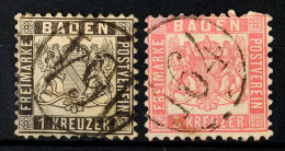 "164" (Einring) - BAHNPOST, Je Zentrisch Klar Auf 1 Kr. Schwarz (Mängel + Rep.) Und 3 Kr. Rosa (helle Stelle),... - Otros & Sin Clasificación