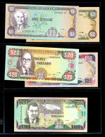 Jamaika, Lot Von 5 Banknoten, Alle Kassenfrisch.  Jamaica, Lot From 5 Banknotes, All Mint Never Used. - Autres & Non Classés