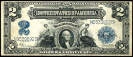 USA, 2 Dollars, 1899, George Washington, Silver Certificate, Seriennummer N95308926, Erhaltung III-IV., Katalog:... - Autres & Non Classés