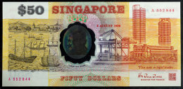 Singapur, 50 Dollars, 1990, Silber Hologramm Von Yusof Bin Ishak, Seriennummer A 552844, Kassenfrisch, Erhaltung... - Autres & Non Classés