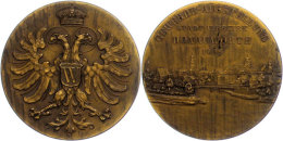Donauwörth, Unsignierte Bronzemedaille (Durchmesser Ca. 46mm, 40,89g),1908, Zur Gewerbeausstellung. Av:... - Autres & Non Classés