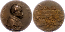 Frankreich, Bronzemedaille (Dm. Ca. 59,50mm, Ca. 89,14g), 1898, Auf Emile Zola. Av: Brustbild Nach Rechts, Darum... - Autres & Non Classés