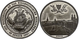 Schweiz, Zinnmedaille (Durchmesser Ca. 41mm, 22,19g), 1867, Von D. Drentwett, Auf Das Eidgenössische Musikfest... - Autres & Non Classés
