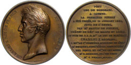 Frankreich, Karl X., Bronzemedaille (Durchmesser Ca. 52mm, 64,21g),1825, Von F. Gayrard, Auf Die Pont Duc De... - Otros & Sin Clasificación