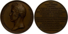 Frankreich, Karl X., Bronzemedaille (Durchmesser Ca. 52mm, 61,76g),1824,  Von F. Gayrard, Auf Die Pont Marie... - Autres & Non Classés