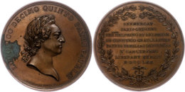 Frankreich, Louis XV., Bronzemedaille (Dm. Ca. 64,50mm, Ca. 107,96g), 1770, Von Roettiers. Av: Kopf Nach Rechts,... - Autres & Non Classés