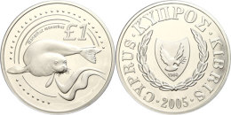 1 Lira, Silber, 2005, Robbe, Schön 88a, KM 76, Auflage 4000 Stück, Mit Zertifikat In Ausgabeschatulle,... - Chypre