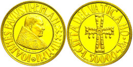 50.000 Lire, Gold, 2001, Christliche Symbole - Papst Johannes Paul II., KM 390, Schön 341, Im... - Vaticaanstad