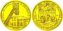 2500 Kronen, Gold, 2010, Michael Mine In Ostrana, KM 118, In Ausgabeschatulle,  St2500 Coronas, Gold, 2010,... - Czech Republic