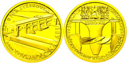 2500 Kronen, Gold, 2009, Elbeschleuse Strekov, KM 110, In Ausgabeschatulle, St.  St2500 Coronas, Gold, 2009,... - Czech Republic