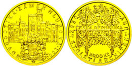 2000 Kronen, Gold, 2004, Schloss Hluboká, KM 75, In Ausgabeschatulle Mit Zertifikat, St.  St2000... - Tchéquie