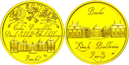 2000 Kronen, Gold, 2003, Buchlovice Palast, KM 69, In Ausgabeschatulle, St.  St2000 Coronas, Gold, 2003,... - Czech Republic