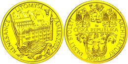 2000 Kronen, Gold, 2002, Schloss Litomysl, KM 75, In Ausgabeschatulle, St.  St2000 Coronas, Gold, 2002, Castle... - Czech Republic