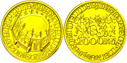 2000 Kronen, Gold, 2002, Kutna Hora, KM 67, Auflage Nur 2500 Stück, In Ausgabeschatulle Mit Zertifikat, St. ... - Czech Republic