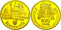 100 Euro, Gold, 2010, Kirche Des Heiligen Franz Von Assisi Zu Hervartov, 8,55g Fein, KM 113, Mit Zertifikat In... - Eslovaquia