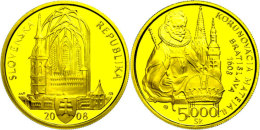 5000 Kronen, Gold, 2008, Krönung Matthias II., 8,55g Fein, KM 89, Auflage Nur 4500 Stück, Mit Zertifikat... - Slovaquie