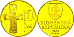 10 Kronen, Gold, 2008, 15,55g Fein, Auflage Nur 200 Stück! Mit Zertifikat In Ausgabeschatulle Aus Massivem... - Slovaquie