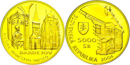 5000 Kronen, Gold, 2004, Bardejov, KM 80, Mit Zertifikat In Ausgabeschatulle, PP  PP5000 Coronas, Gold, 2004,... - Slovaquie