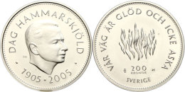 200 Kronen, 2005, Dag Hammarskjöld, KM 913, Mit Zertifikat In Ausgabeschatulle, St.  St200 Coronas, 2005,... - Suecia