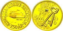 2000 Kronen, Gold, 2004, 250 Jahre Königlicher Palast, 10,80g Fein, KM 917, Auflage Nur 5734 Stück, Mit... - Suecia