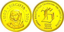 2000 Kronen, Gold, 2003, Goldene Krone Der Jungfrau Maria, 10,88g Fein, KM 905, Auflage 3640 Stück, Mit... - Suecia