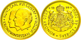 2000 Kronen, Gold, 1999, Christliche Jahrtausendwende, 11,73g Fein, KM 899, Mit Zertifikat In Ausgabeschatulle, St.... - Suecia