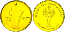 1/4 Euro, Gold,  2007, Fernao De Bulhoes Y Taveira Azevedo, KM 826, Schön 281, Im Papierfolder, Auflage Nur... - Portugal