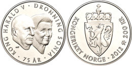 200 Kroner, 2012, 75. Geburtstag Von König Harald V., KM 485, Schön 141, Im Etui Mit Kapsel Und... - Norvège