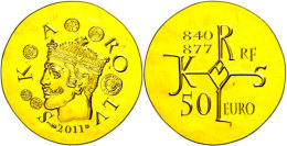 50 Euro, Gold, 2011, Französische Regenten - Charles Le Chauve, KM 1804, Schön 1193, Im Etui Mit OVP Und... - Noruega
