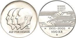 100 Kroner, 2005, 100 Jahre Unabhängigkeit - Elektronik, KM 476, Schön 131, Im Etui Mit Kapsel Und... - Norvège