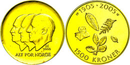 1500 Kroner, Gold, 2003, Landwirtschaft, KM 473, Schön 127, Im Holzetui Mit Kapsel Und Zertifikat, Fleckig,... - Norvège