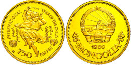 750 Togrog, Gold, 1980, Jahr Des Kindes, PP  PP750 Togrog, Gold, 1980, Year Of The Child, PP  PP - Mongolie