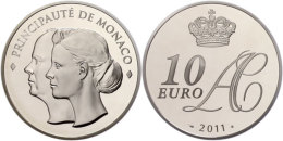 10 Euro, 2011, Albert II., Auf Die Hochzeit, Auflage Nur 4000 Stück!, Mit Zertifikat In Schatulle Und OVP, PP.... - Otros & Sin Clasificación