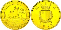 50 Euro, Gold, 2011, Phönizisches Segelschiff, Ca. 5,95g Fein, Auflage Nur 2000 Stück, Schön 146, KM... - Malte