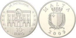 10 Euro, 2009, La Castellania, Schön 136, KM 133, Mit Zertifikat In Ausgabeschatulle, PP.  PP10 Euro,... - Malta