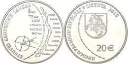 20 Euro, 2015, UNESCO World Heritage, Im Etui Mit OVP Und Zertifikat, 3.000 Stück, Angelaufen, PP.  PP20... - Litouwen