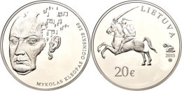 20 Euro, 2015, Mykolas Kelopas Oginskis, Im Papieretui Mit Kapsel Und Zertifikat, Auflage Nur 3.000 Stück,... - Litouwen