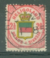 Heligoland: 1875/90   Emblem    SG15   20pf (2½d)   Rose, Green & Yellow   Used - Heligoland (1867-1890)