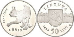 50 Litu, 2006, Nordluchs, KM 148, Schön 79, Im Papieretui Mit Kapsel Und Zertifikat, Auflage Nur 3.000... - Lituania