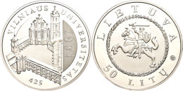 50 Litu, 2004, 425 Jahre Universität Vilnius, KM 138, Schön 69, Im Papieretui Mit Kapsel Und Zertifikat,... - Lituanie